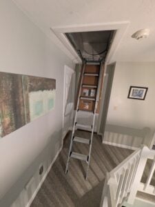 Attic Ladder Replacement in Natick — attic ladder painting